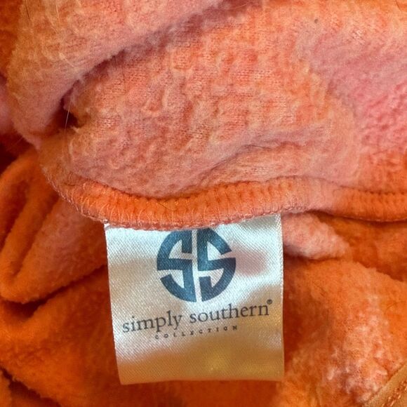 Simply Southern purple Corduroy and Coral Pullover with Quarter Zipper size S - Picture 7 of 10